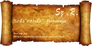 Szánthó Rozanna névjegykártya